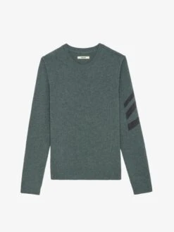 Zadig & Voltaire Kennedy Cashmere Sweater Bleu Treillis 5 Zadig & Voltaire Kennedy Cashmere Sweater Bleu Treillis -Zadig Et Voltaire KMSW00693 BLEU TREILLIS PACKSHOT