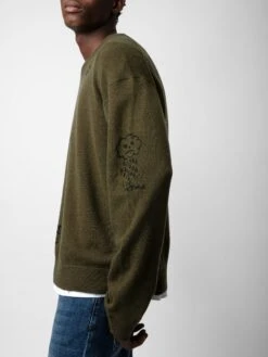 Zadig & Voltaire Marko Sweater Used Kaki 2 Zadig & Voltaire Marko Sweater Used Kaki -Zadig Et Voltaire KMSW00695 USED KAKI ADDI 1