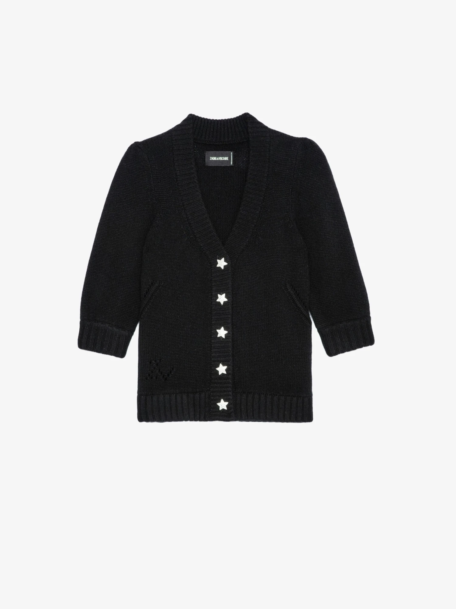 Betsy Cashmere Cardigan Black Zadig & Voltaire Betsy Cashmere Cardigan Black -Zadig Et Voltaire KWCA00521 NOIR PACKSHOT scaled