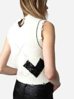 Zadig & Voltaire Karry Cardigan Ecru -Zadig Et Voltaire KWCA00561 ECRU HOVER