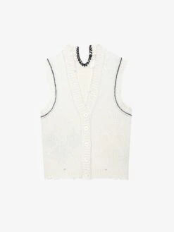 Zadig & Voltaire Karry Cardigan Ecru -Zadig Et Voltaire KWCA00561 ECRU PACKSHOT