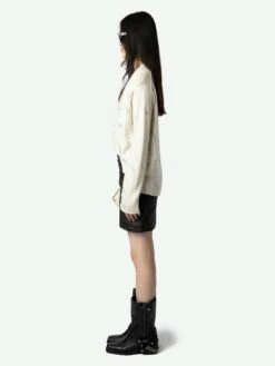 Zadig & Voltaire Mirka Diamanté Wings Cashmere Cardigan Flake 2 Zadig & Voltaire Mirka Diamanté Wings Cashmere Cardigan Flake -Zadig Et Voltaire KWCA00587 FLAKE ADDI 1 668d0036c17b1