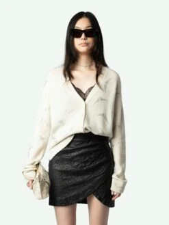 Zadig & Voltaire Mirka Diamanté Wings Cashmere Cardigan Flake 3 Zadig & Voltaire Mirka Diamanté Wings Cashmere Cardigan Flake -Zadig Et Voltaire KWCA00587 FLAKE ADDI 2 668d0004efebb