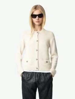 Zadig & Voltaire Marcya Cashmere Cardigan Ecru -Zadig Et Voltaire KWCA01587 ECRU ADDI 1 67234d79289a7
