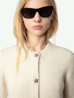 Zadig & Voltaire Marcya Cashmere Cardigan Ecru -Zadig Et Voltaire KWCA01587 ECRU ADDI 3 67234daf2a4bc