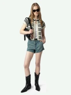 Zadig & Voltaire Zelie Crochet Knit Cardigan Ecru 2 Zadig & Voltaire Zelie Crochet Knit Cardigan Ecru -Zadig Et Voltaire KWCA01591 ECRU ADDI 1 67a9e2472a826