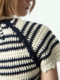 Zadig & Voltaire Zelie Crochet Knit Cardigan Ecru 4 Zadig & Voltaire Zelie Crochet Knit Cardigan Ecru -Zadig Et Voltaire KWCA01591 ECRU ADDI 3 67a9e1d6212e8