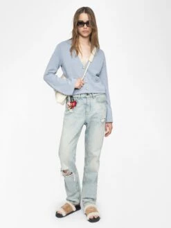 Zadig & Voltaire Nolly Cashmere Cardigan Light Blue -Zadig Et Voltaire KWCA01633 LIGHT BLUE ADDI 1 684851604ae5e