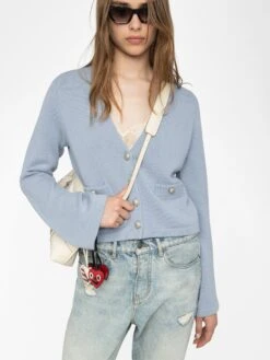 Zadig & Voltaire Nolly Cashmere Cardigan Light Blue -Zadig Et Voltaire KWCA01633 LIGHT BLUE ADDI 2 6848526639bb4