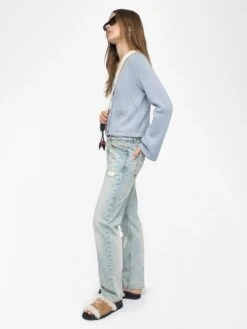 Zadig & Voltaire Nolly Cashmere Cardigan Light Blue -Zadig Et Voltaire KWCA01633 LIGHT BLUE ADDI 3 6848517585e15