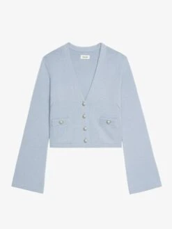 Zadig & Voltaire Nolly Cashmere Cardigan Light Blue -Zadig Et Voltaire KWCA01633 LIGHT BLUE PACKSHOT 684fe177e4ce6