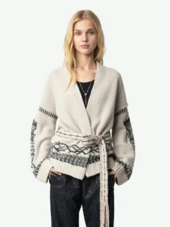Zadig & Voltaire Aspen Belted Sweater Coat Erable -Zadig Et Voltaire KWCO01586 ERABLE ADDI 1 67234f318d138