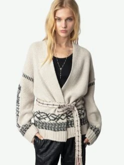 Zadig & Voltaire Aspen Belted Sweater Coat Erable -Zadig Et Voltaire KWCO01586 ERABLE ADDI 2 67234f49361ed