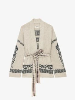 Zadig & Voltaire Aspen Belted Sweater Coat Erable -Zadig Et Voltaire KWCO01586 ERABLE PACKSHOT 6728b30f13af1