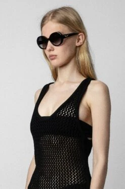 Zadig & Voltaire Nabys Crochet Dress Black -Zadig Et Voltaire KWDR00165 NOIR 7
