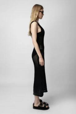 Zadig & Voltaire Nabys Crochet Dress Black -Zadig Et Voltaire KWDR00165 NOIR 8
