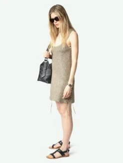 Zadig & Voltaire Daby Gold Metallic Mini Dress Gold 4 Zadig & Voltaire Daby Gold Metallic Mini Dress Gold -Zadig Et Voltaire KWDR01206 GOLD ADDI 3 67a6264fb2a74