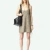 Zadig & Voltaire Daby Gold Metallic Mini Dress Gold