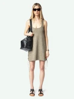 Zadig & Voltaire Daby Gold Metallic Mini Dress Gold