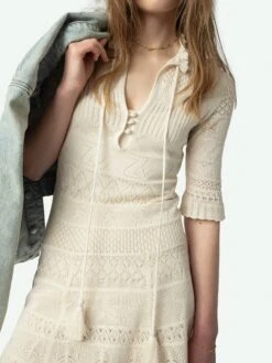 Zadig & Voltaire Memphisa Dress Ecru -Zadig Et Voltaire KWDR01211 ECRU ADDI 1 67a9e1771b4f8