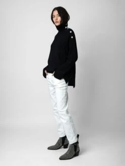 Zadig & Voltaire Alma Jewelled Cashmere Sweater Black -Zadig Et Voltaire KWSW00002 NOIR ADDI 2