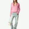 Zadig & Voltaire Vivi Patch Cashmere Sweater Phlox