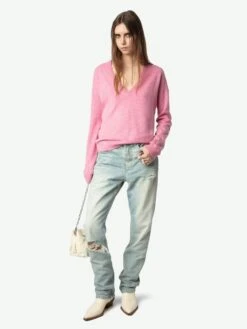Zadig & Voltaire Vivi Patch Cashmere Sweater Phlox