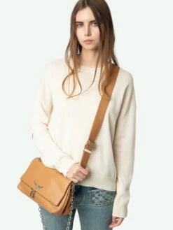 Zadig & Voltaire Cici Patch Cashmere Sweater Ecru -Zadig Et Voltaire KWSW00064 ECRU ADDI 1 675ff55125de7