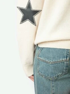 Zadig & Voltaire Cici Patch Cashmere Sweater Ecru -Zadig Et Voltaire KWSW00064 ECRU HOVER 675ff5af34252