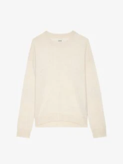 Zadig & Voltaire Cici Patch Cashmere Sweater Ecru -Zadig Et Voltaire KWSW00064 ECRU PACKSHOT 6763e2d1a70f0