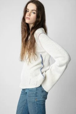 Zadig & Voltaire Louna Pullover Ecru -Zadig Et Voltaire KWSW01499 ECRU 4
