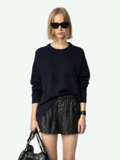 Zadig & Voltaire Markus Cashmere Sweater Encre 2 Zadig & Voltaire Markus Cashmere Sweater Encre -Zadig Et Voltaire KWSW01598 ENCRE ADDI 1 6704e36f07c10