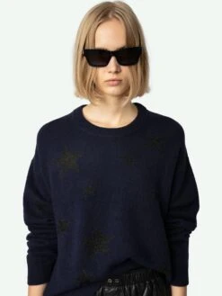 Zadig & Voltaire Markus Cashmere Sweater Encre 3 Zadig & Voltaire Markus Cashmere Sweater Encre -Zadig Et Voltaire KWSW01598 ENCRE ADDI 2 6704e42006314