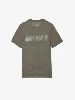 Zadig & Voltaire Ida Mon Amour Diamanté Cashmere Sweater Kaki Clair 4 Zadig & Voltaire Ida Mon Amour Diamanté Cashmere Sweater Kaki Clair -Zadig Et Voltaire KWSW01632 KAKI CLAIR PACKSHOT