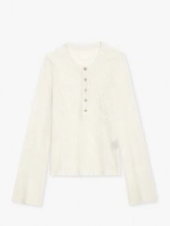 Zadig & Voltaire Salmyr Wings Sweater Ecru -Zadig Et Voltaire KWSW01642 ECRU PACKSHOT 6630a2b313ad3