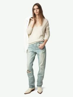 Zadig & Voltaire Rivy Cashmere Sweater Ecru