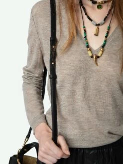 Zadig & Voltaire Rivy Cashmere Sweater Latte 3 Zadig & Voltaire Rivy Cashmere Sweater Latte -Zadig Et Voltaire KWSW01661 LATTE HOVER 664c60b07e317