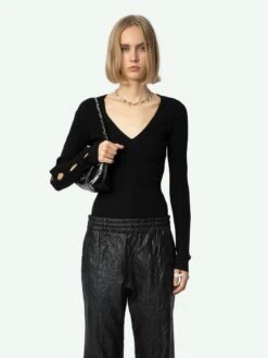 Zadig & Voltaire Syla Sweater Black -Zadig Et Voltaire KWSW01662 NOIR ADDI 1 6704e46ac9bde