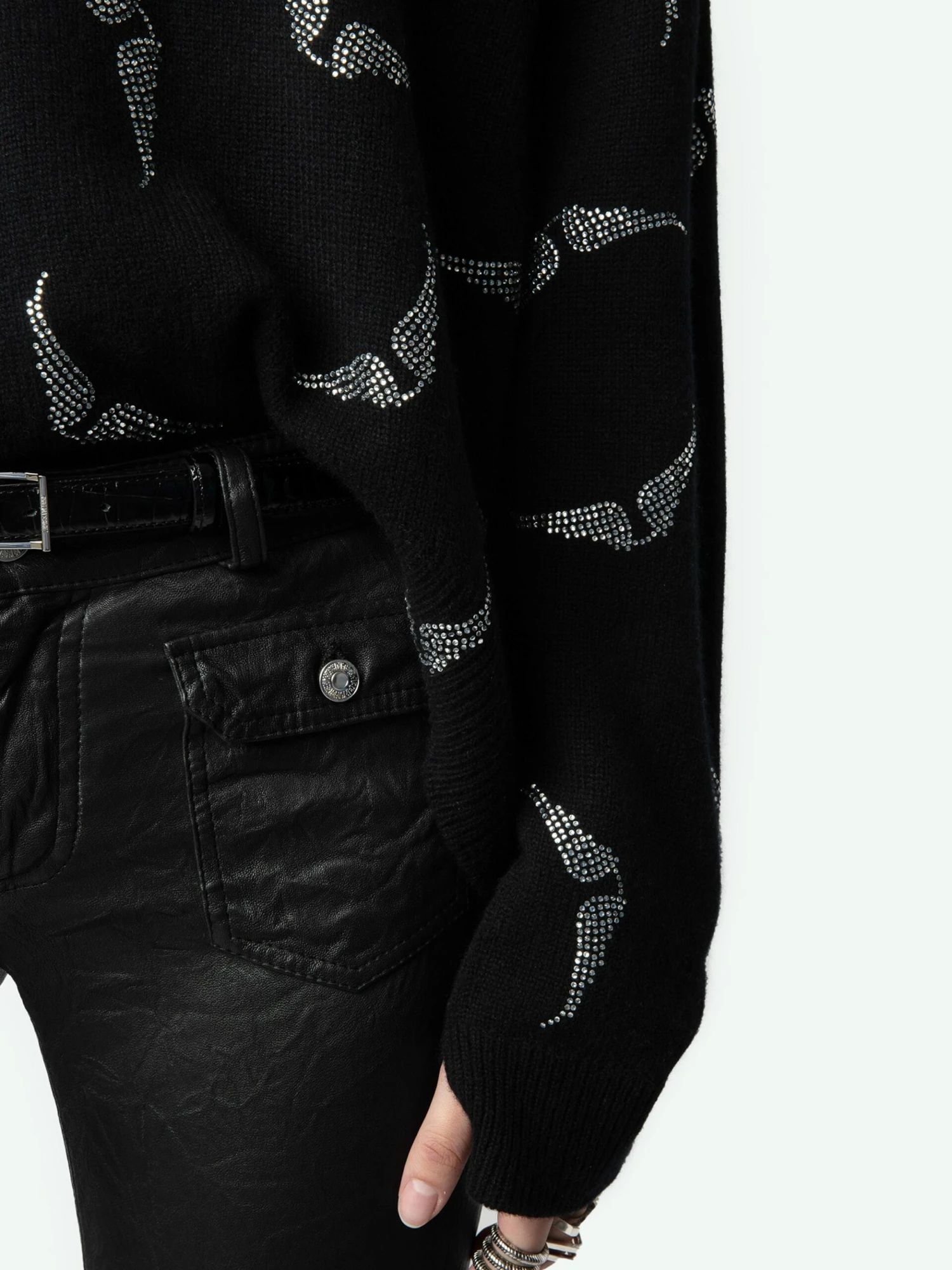 Markus Diamanté Wings Cashmere Sweater Black Zadig & Voltaire Markus Diamanté Wings Cashmere Sweater Black -Zadig Et Voltaire KWSW01679 NOIR HOVER 668cffc64c4ae scaled