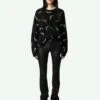 Zadig & Voltaire Markus Diamanté Wings Cashmere Sweater Black