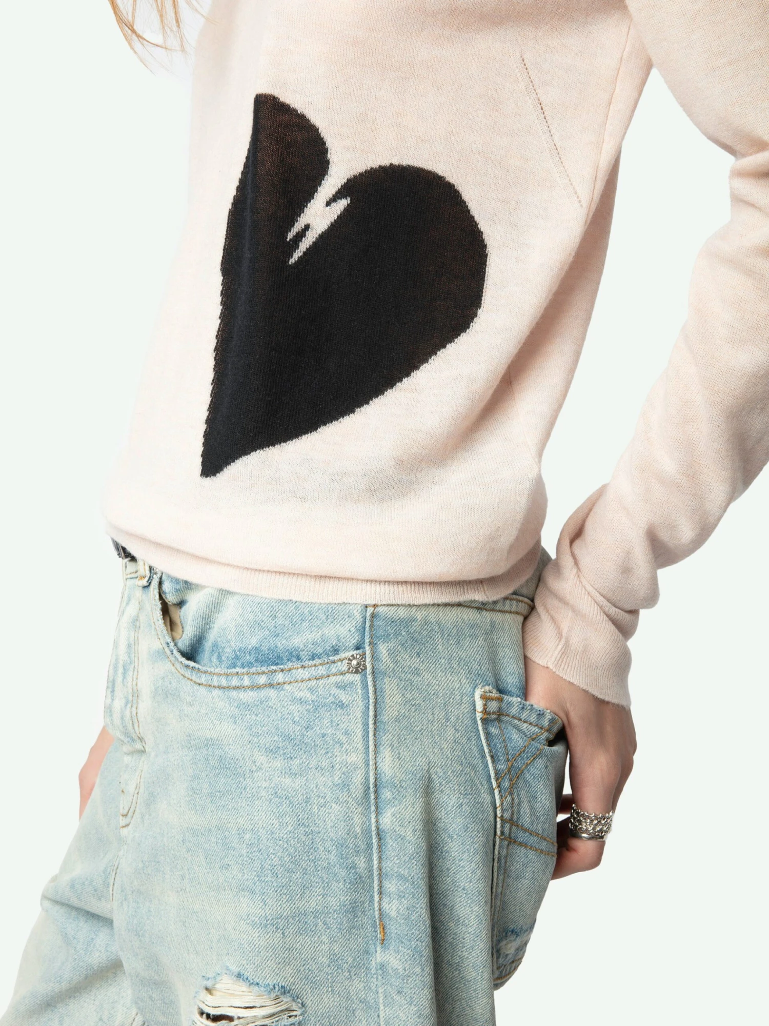 Pravis Cashmere Sweater Pearly Zadig & Voltaire Pravis Cashmere Sweater Pearly -Zadig Et Voltaire KWSW01681 PEARLY HOVER 675fef9db0590 scaled