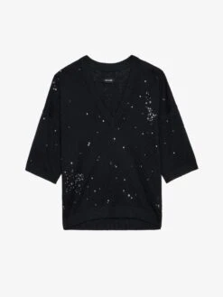 Zadig & Voltaire Wully White Rhinestone Sweater Stone -Zadig Et Voltaire KWSW02775 STONE PACKSHOT 67a6274b0319e