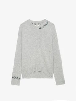 Zadig & Voltaire Markus Cashmere Sweater Gris Chine Clai -Zadig Et Voltaire KWSW02782 GRIS CHINE CLAI PACKSHOT 6728b3ad5bc15