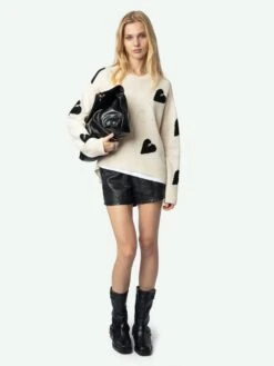 Zadig & Voltaire Markus Off-White Rhinestone Sweater Ecru -Zadig Et Voltaire KWSW02792 ECRU ADDI 1 6728e4fc2006e