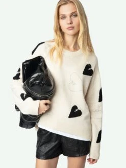 Zadig & Voltaire Markus Off-White Rhinestone Sweater Ecru -Zadig Et Voltaire KWSW02792 ECRU ADDI 2 6728e50d0fff3