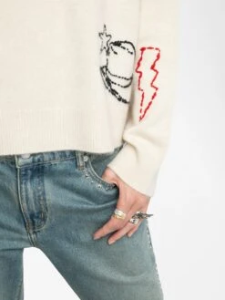 Zadig & Voltaire Markuz Cashmere Sweater Ecru 4 Zadig & Voltaire Markuz Cashmere Sweater Ecru -Zadig Et Voltaire KWSW02810 ECRU ADDI 3 687df5ab9b10e