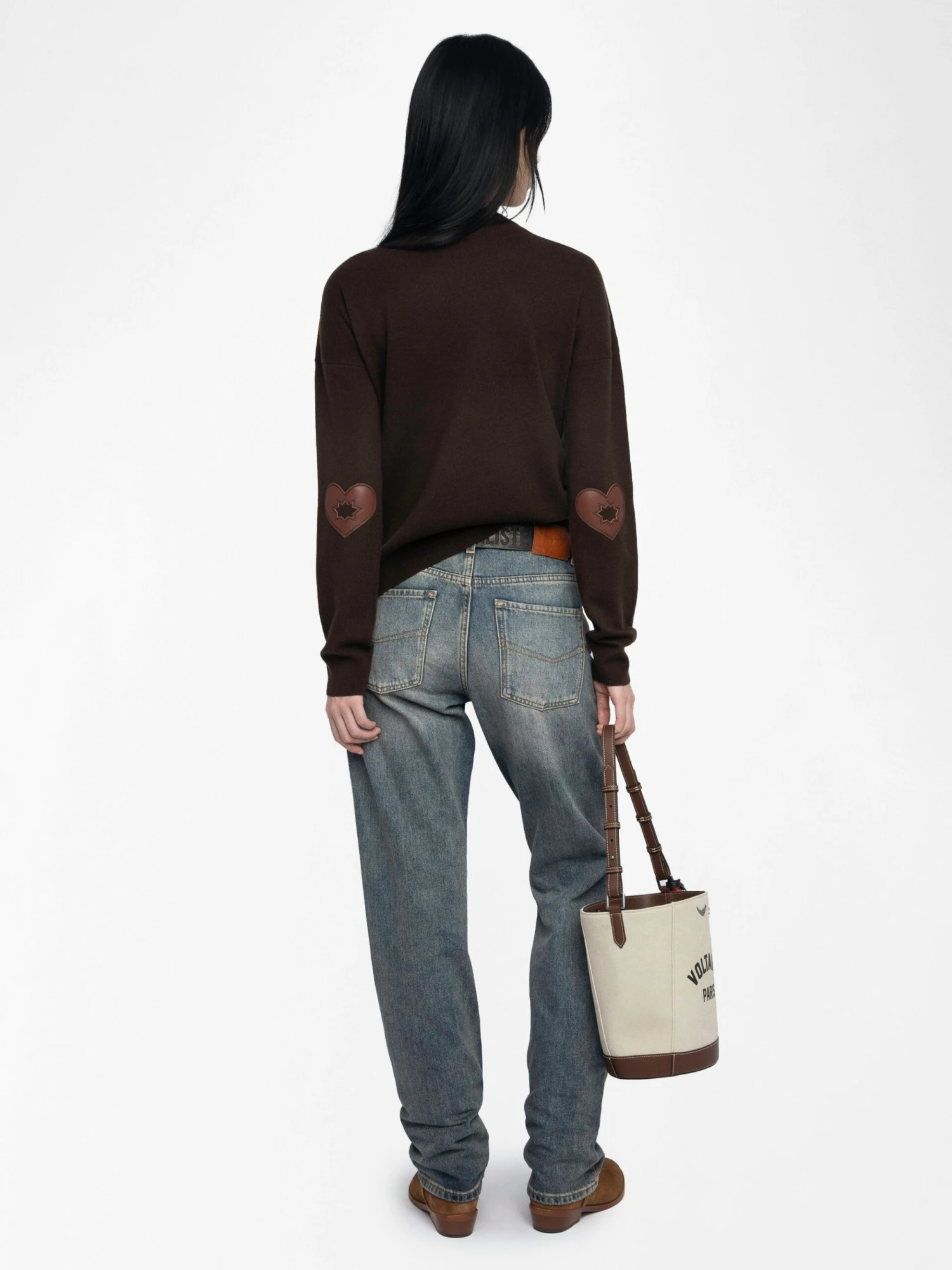 Cici Sweater Dark chocolate Zadig & Voltaire Cici Sweater Dark Chocolate -Zadig Et Voltaire KWSW02815 DARK CHOCOLATE BACK 685d21b5ec070 scaled