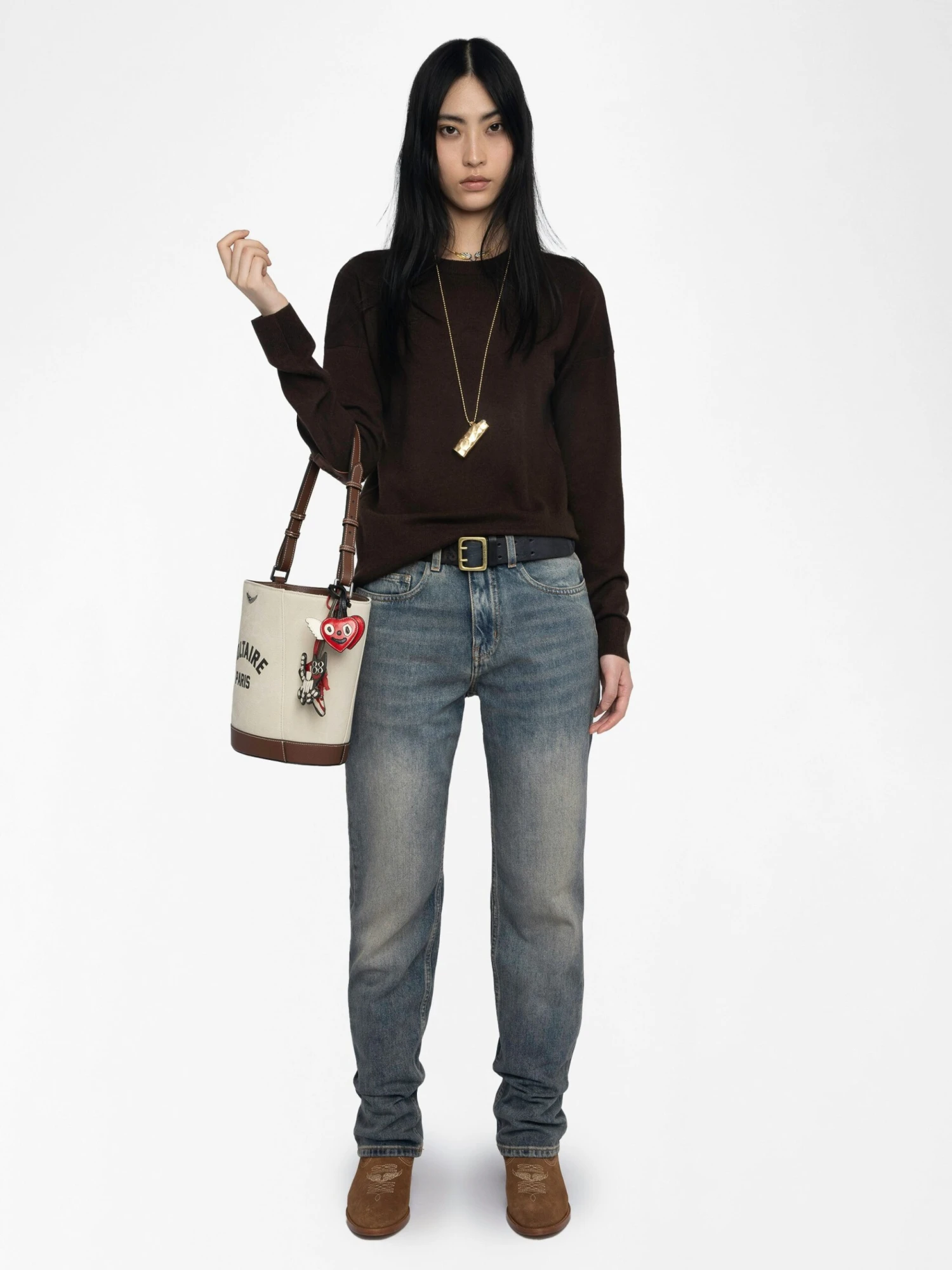 Cici Sweater Dark chocolate Zadig & Voltaire Cici Sweater Dark Chocolate -Zadig Et Voltaire KWSW02815 DARK CHOCOLATE SHOOTING 685d225d12897 scaled