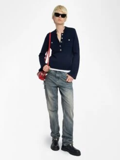 Zadig & Voltaire Lucas Sweater Encre -Zadig Et Voltaire KWSW02831 ENCRE ADDI 1 685e8d6da21cd