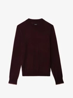 Zadig & Voltaire Ivy Cashmere Sweater Burgundy -Zadig Et Voltaire KWSW02832 BURGUNDY PACKSHOT 683736337a71e
